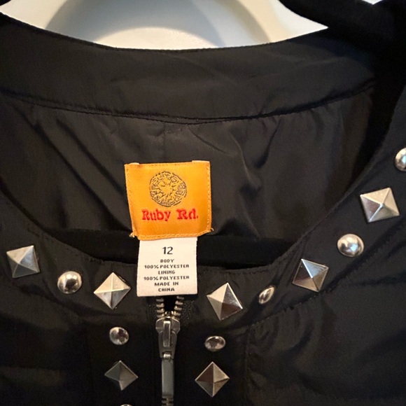 Ruby Rd. Black Studded Puffer Jacket - Picture 3 of 4